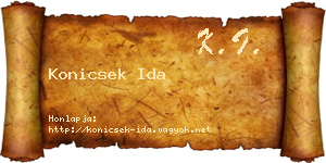 Konicsek Ida névjegykártya